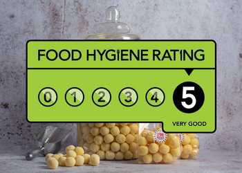 Lyme Rocks Health and Hygiene image, showing the Food Hygiene level 5 rating.